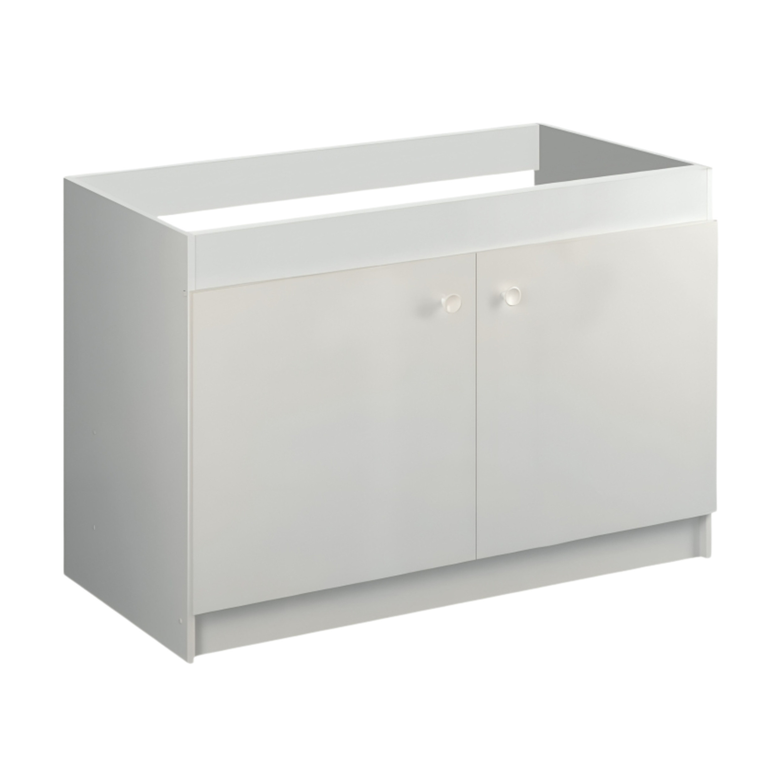 Mobile lavello Liberty Aquarine 120 x 60 cm, 2 ante, bianco opaco, mensola, kit di montaggio