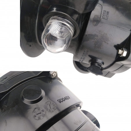 Zeswegsklep zwembad TOP Zwarte Flens Aqualux Cocoon Axos Xeo, met klem, schroef en afdichting 900407 - Afbeelding 4/7