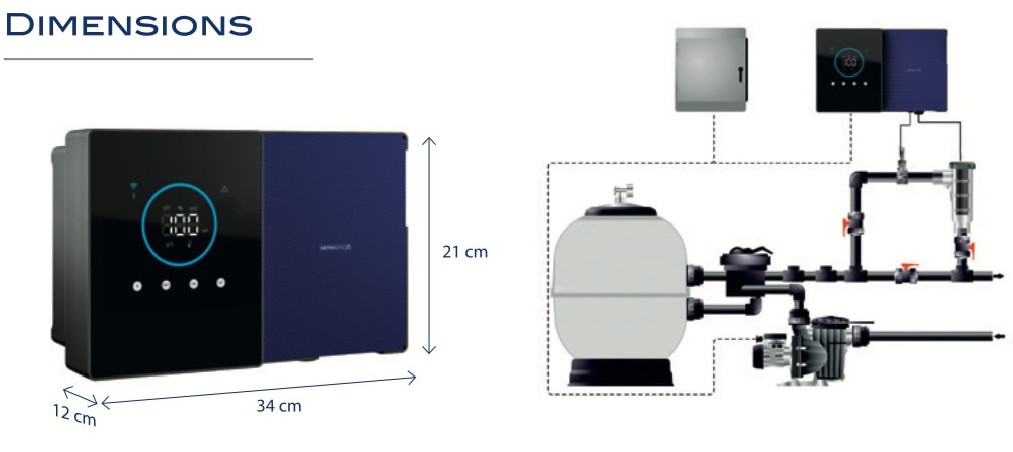 Electrolyseur au sel "Clear connect" 30m3 12g/h