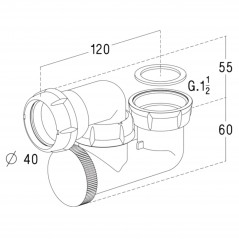Siphon PVC articulé avec bouchon visite, 0203008