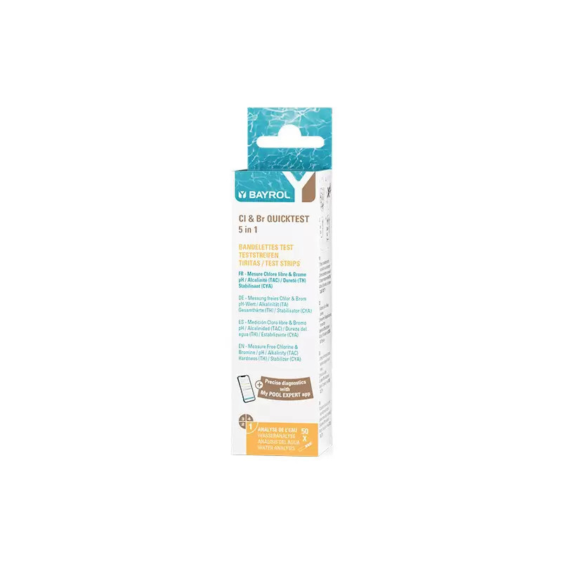 QUICKTEST 5-in-1-Teststreifen CL/BR/PH/TAC/TH/CYA