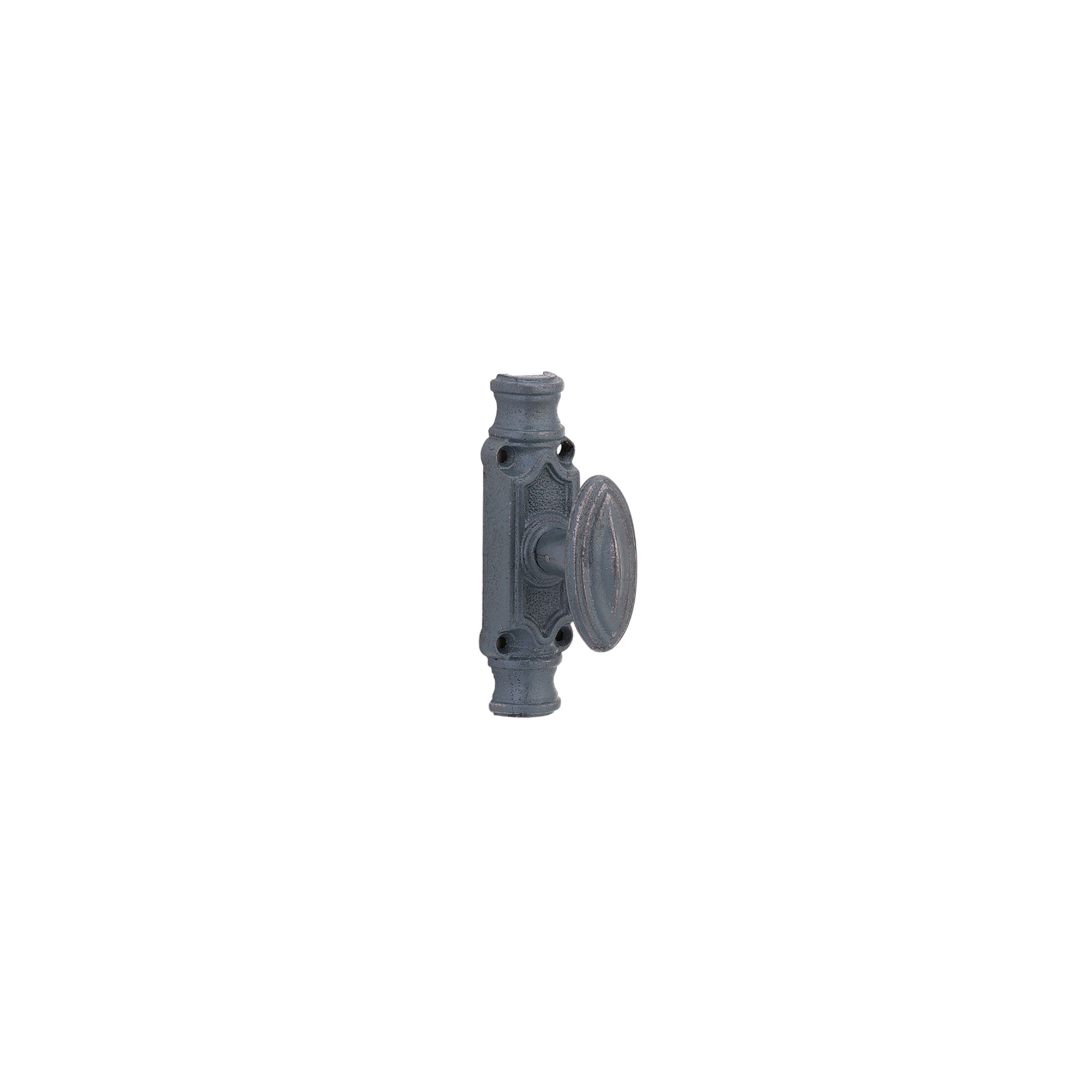 Black cast iron surface-mounted espagnolette handle for exposed rod