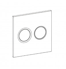 Plaque de commande LUGA WC encastré WISA XS pneumatique, double touche, chromé mat