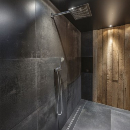 Caniveau de douche extra-plat ajustable de 400 à 1200 mm, bande d'étanchéité incluse, Panama