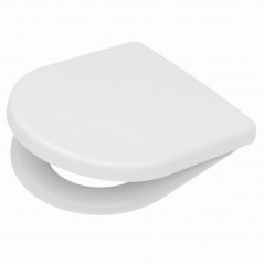 Abattant WC universel Type D, entraxe 50 à 175 mm, fixation dessus, blanc