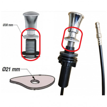 Base seule en laiton pour tirette de bonde automatique LIRA