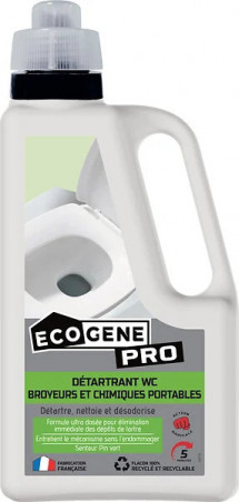 Détartrant WC broyeurs et chimiques portables 1L ECOGENE PRO