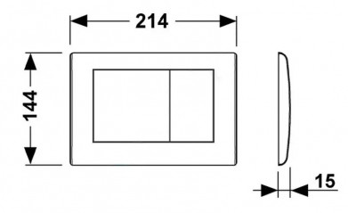 Panel de control del WC TECE PLANUS de acero inoxidable cepillado con 2 botones
