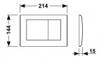 Panel de control del WC TECE PLANUS de acero inoxidable cepillado con 2 botones