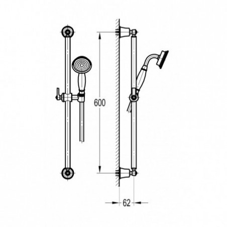 Barre de douche complète série LADY de PF robinetterie