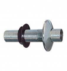 Traversée de cloison chromée 7cm mâle mâle en 15x21, la paire