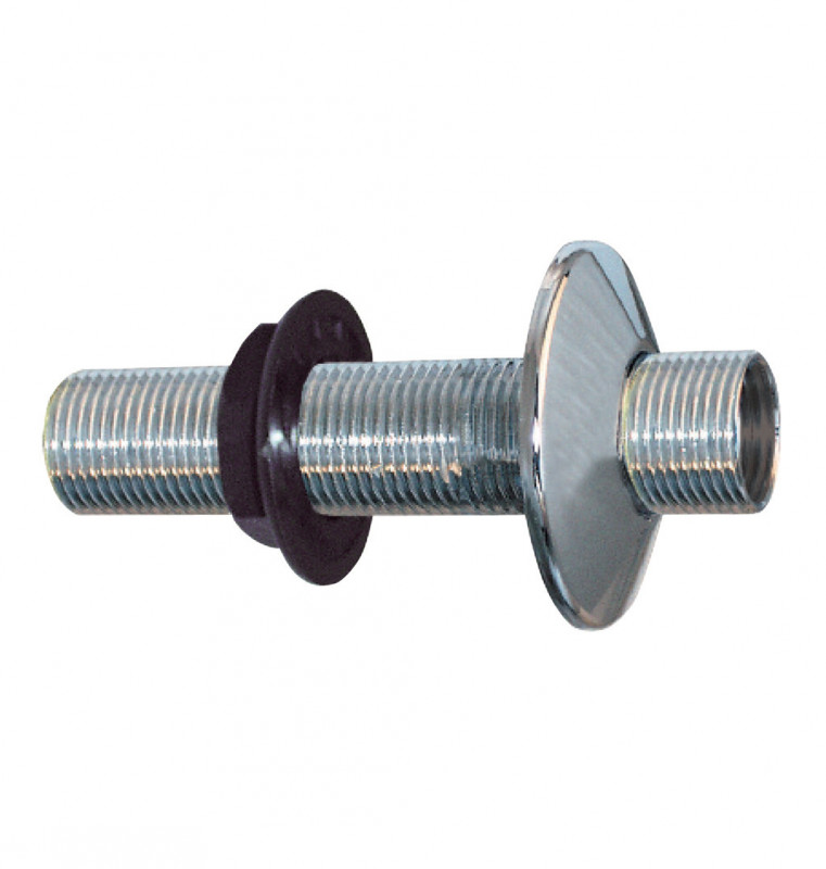 Traversée de cloison chromée 7cm mâle mâle en 15x21, la paire