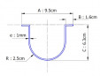 Schutzrinne aus Inox, Durchmesser 60 mm, für Rohr max. 22 mm, 1 m Schutzrinne aus Inox, Durchmesser 60 mm, für Rohr max. 22 mm, 1 m