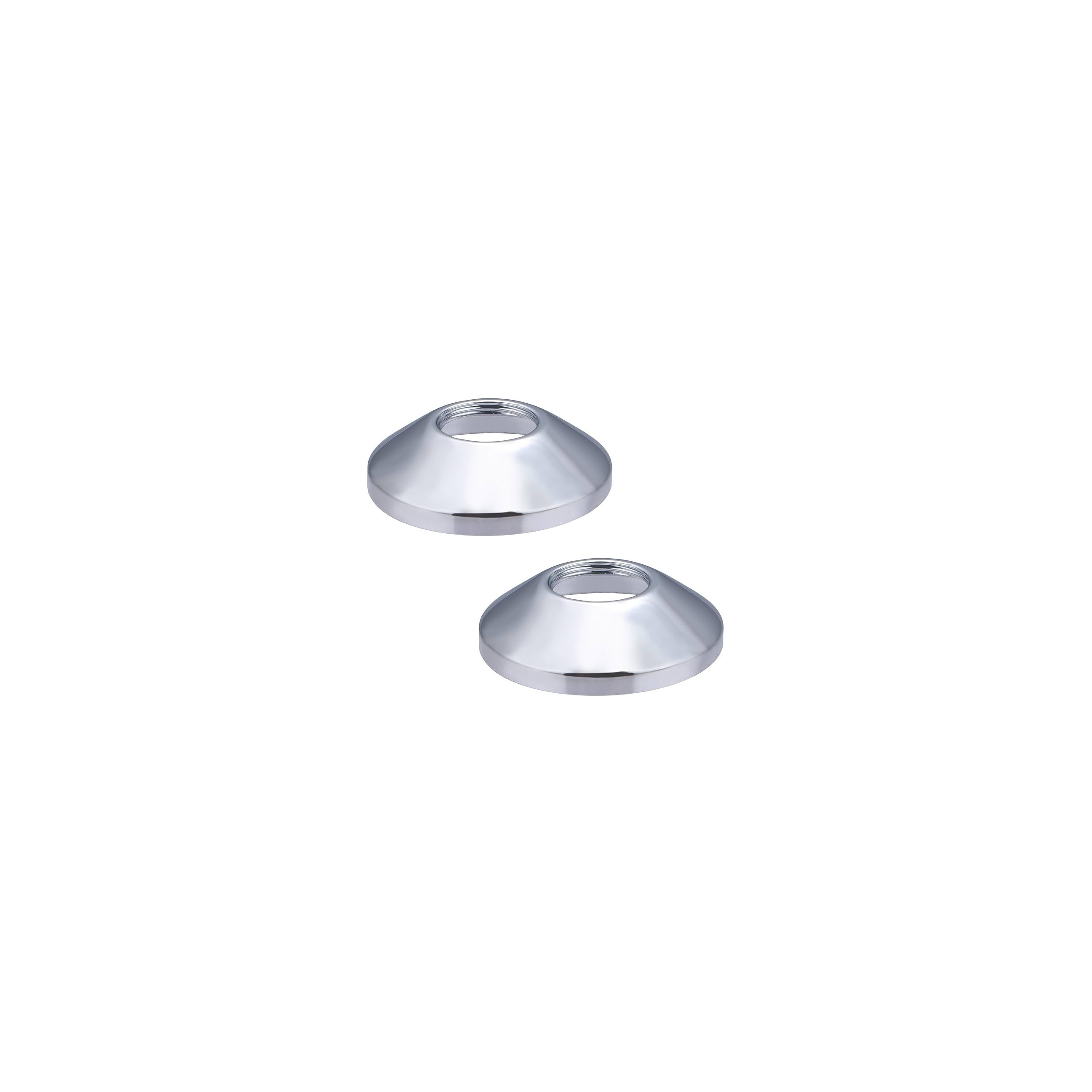 Rosaces bombées filetées 20x27 chromées diamètre 60mm hauteur 20mm la paire