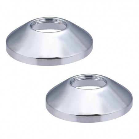 Rosaces bombées filetées 20x27 chromées diamètre 60mm hauteur 20mm la paire