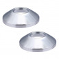 Rosaces bombées filetées 20x27 chromées diamètre 60mm hauteur 20mm la paire Rosaces bombées filetées 20x27 chromées diamètre 60mm hauteur 20mm la paire