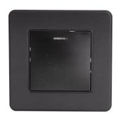 Bouton poussoir à voyant modèle KOURO métal noir brossé ZENITECH