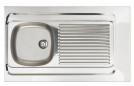 Evier inox à poser 100x60cm 1 cuve 1 égouttoir réversible sans vidage