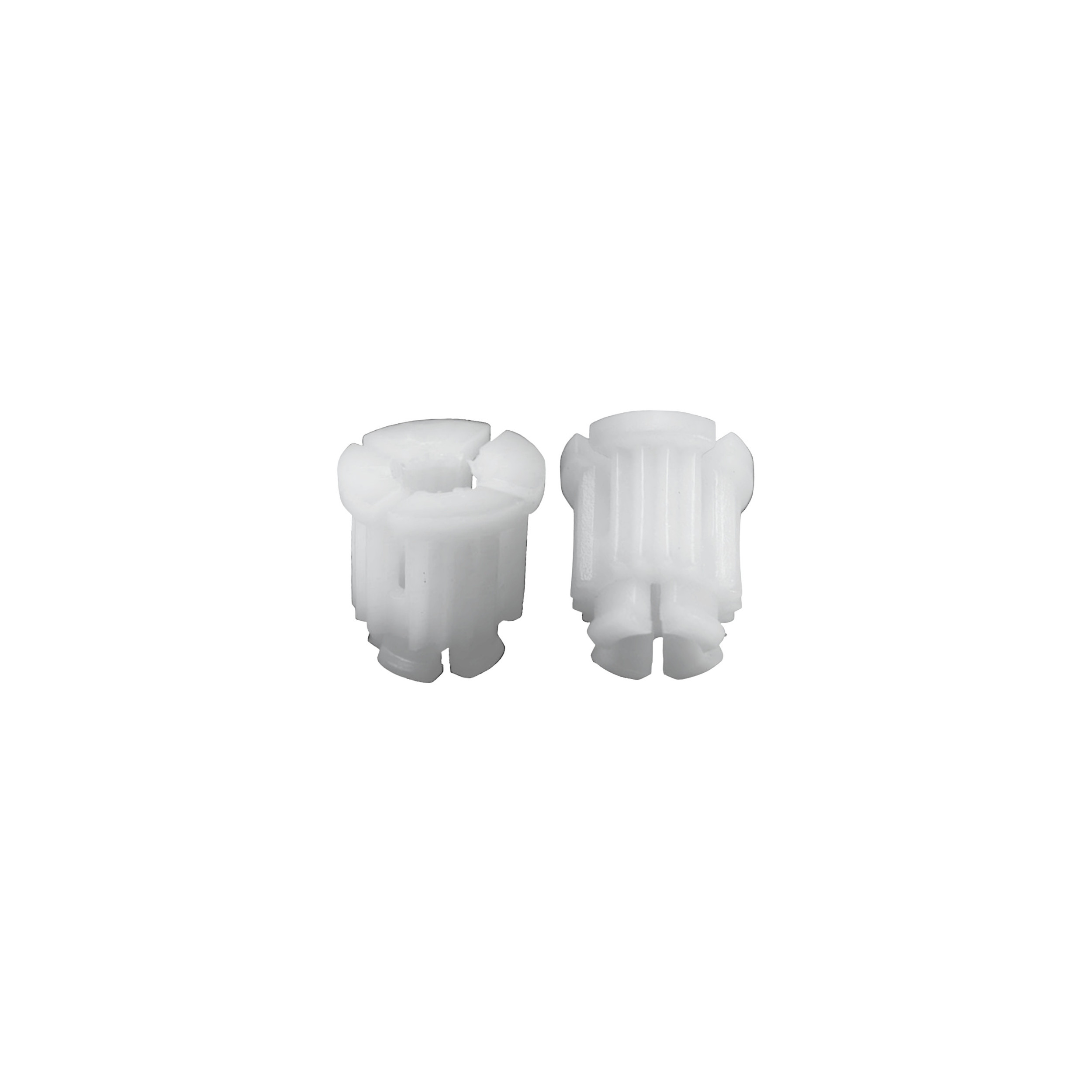 White plastic clip, bag of 10 pieces.
