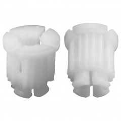 White plastic clip, bag of 10 pieces.