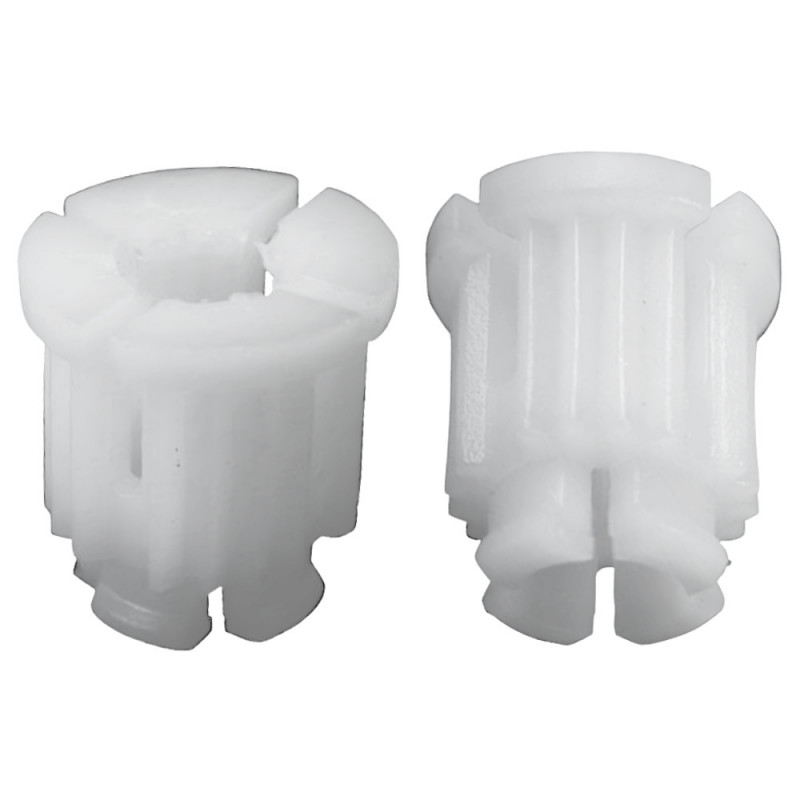 White plastic clip, bag of 10 pieces.