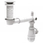 Vidage vasque gain de place, bonde lavabo universel recoupable , chromé et blanc NF
