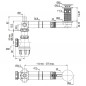 Vidage vasque gain de place, bonde lavabo universel recoupable , chromé et blanc NF
