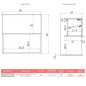 CLASSIK 60 cm hangend keukenblok met 1 witte klep B.60 x D.35 x H.60 cm