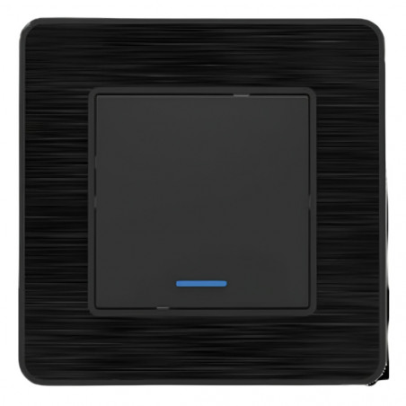 Bouton poussoir à voyant modèle KOURO métal noir brossé ZENITECH