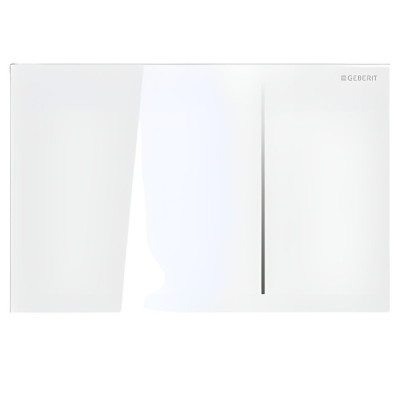 Plaque de commande WC encastré Geberit Sigma 70, double touche, blanc