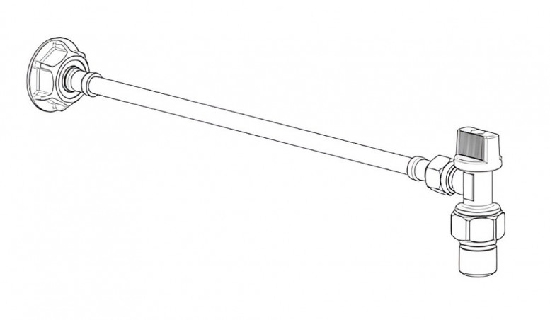 Flexible d'alimentation avec robinet d'arrêt 15x21 WC encastré Wisa XS