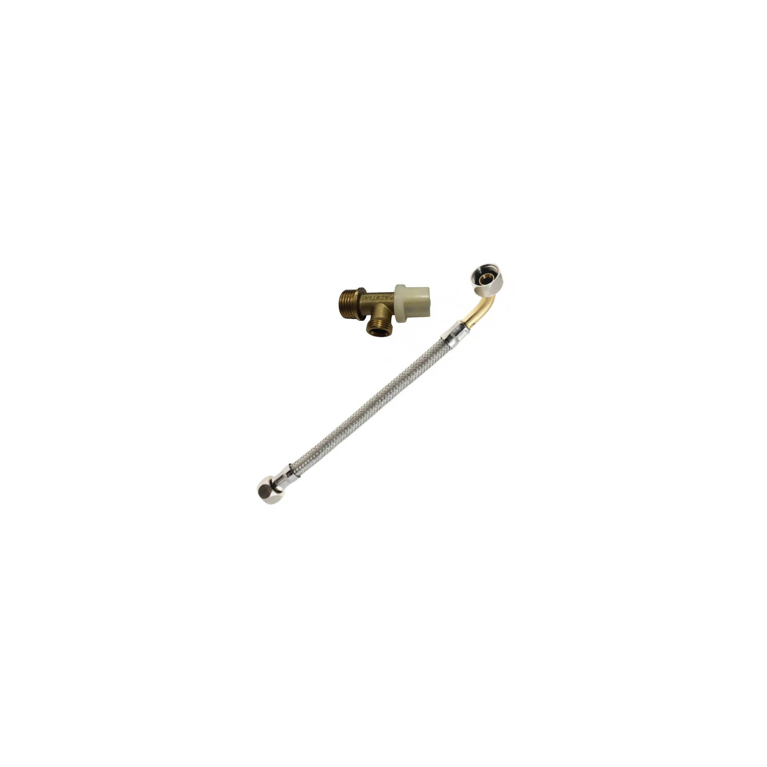 1/2" stopkraan voor inbouwreservoir met 3/8" haakse slang, lengte 350 mm