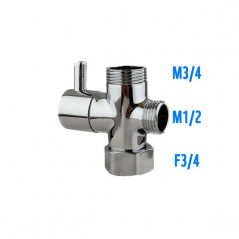 Umsteller für Duschsäule aus verchromtem Messing, 9 Liter / Minute