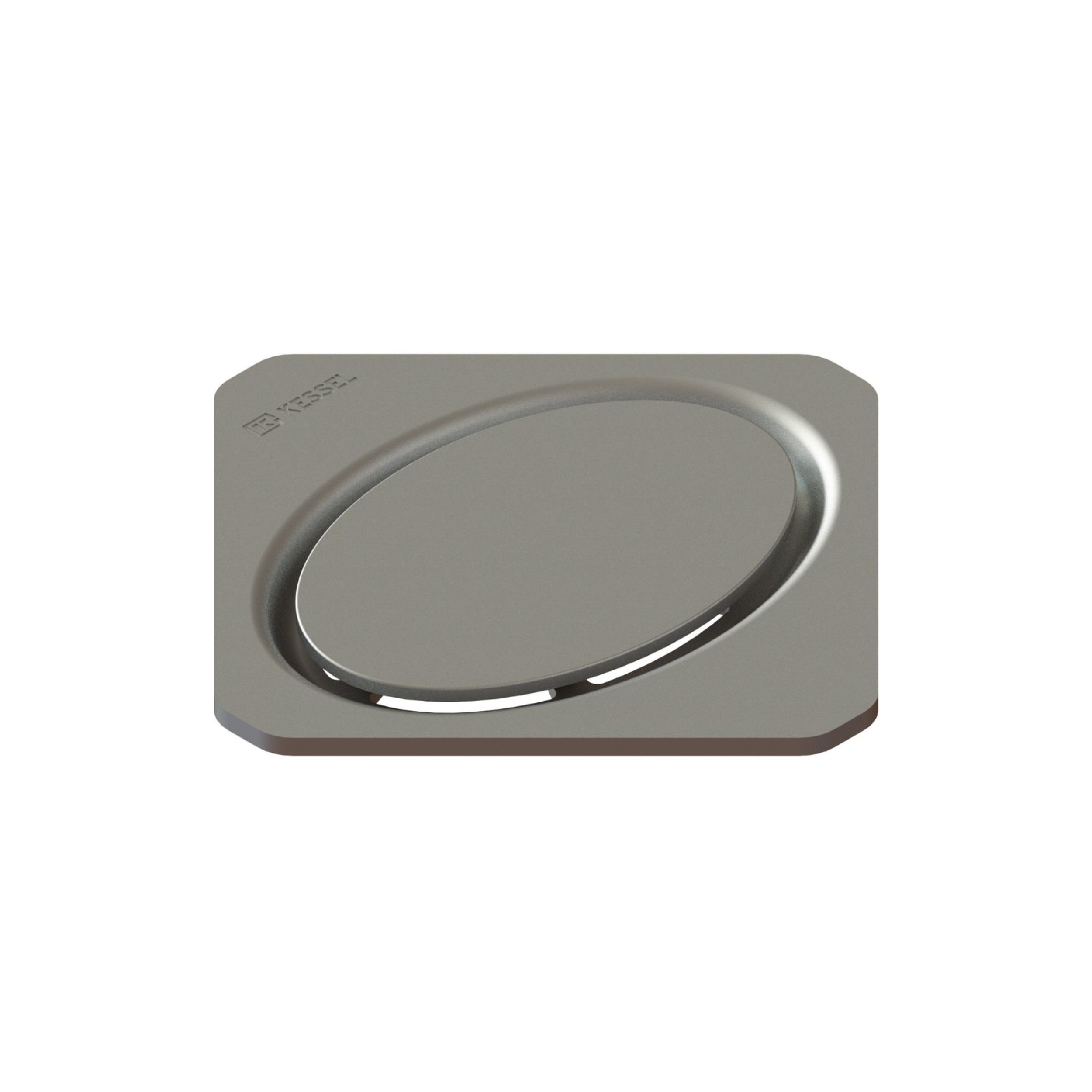 Griglia OVAL design 120x120 mm in acciaio inox per doccia KESSEL