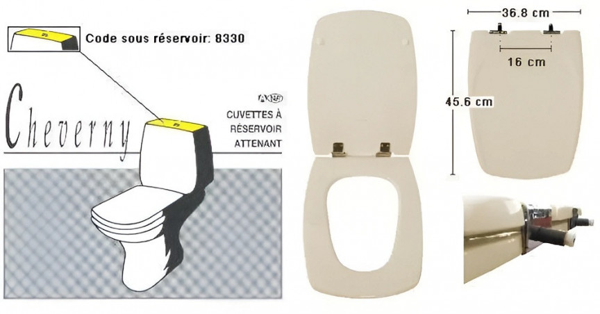Toilet seat SELLES Cheverny, Opaline Pergamone