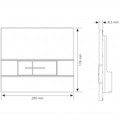 Dubbel volume bedieningspaneel Wit segment Verso 350, Verso 1100, PMR, Intraslim inbouwtanks