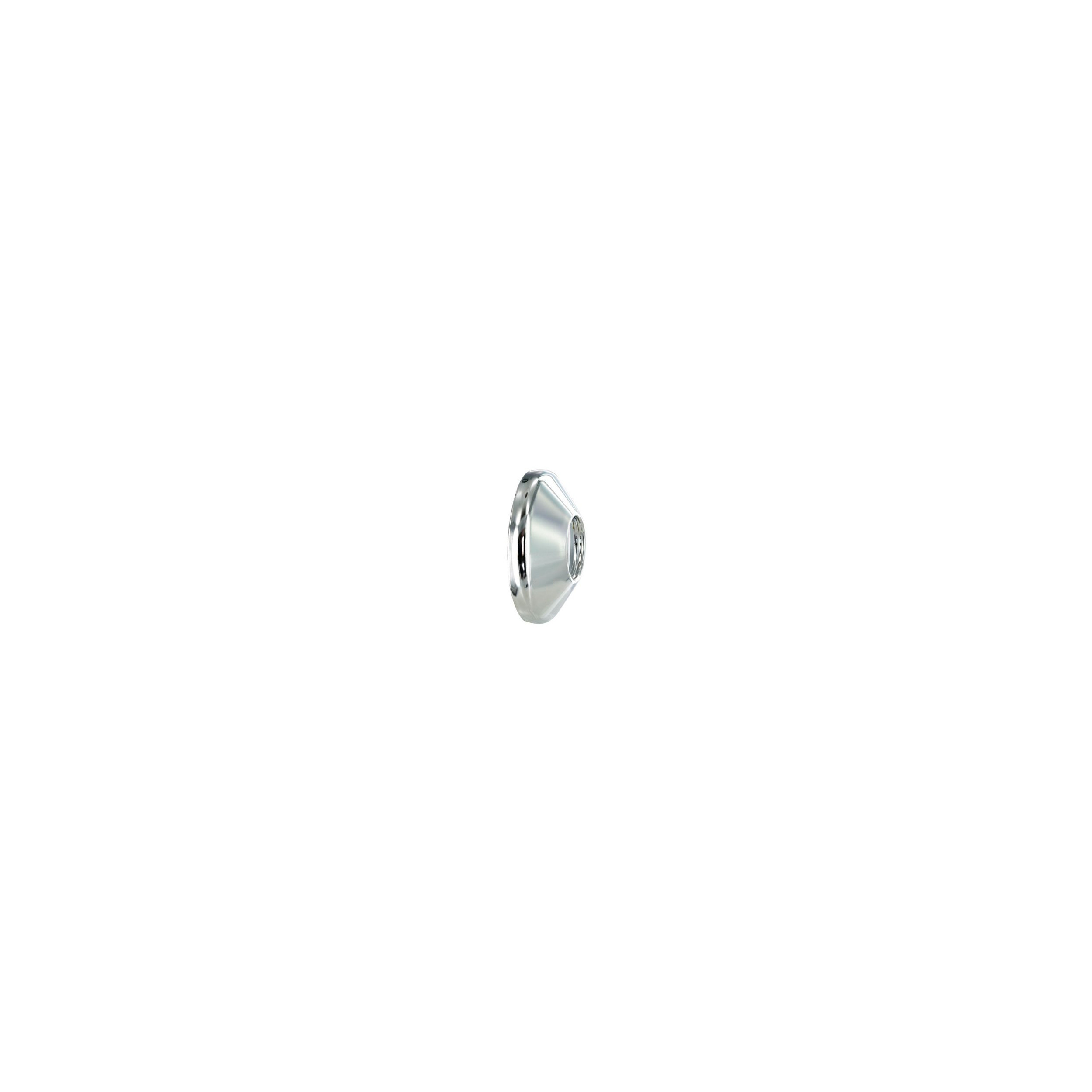 Rounded chrome-plated rosette, threaded 15x21, per pair
