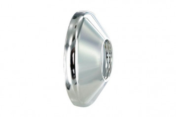 Rounded chrome-plated rosette, threaded 15x21, per pair