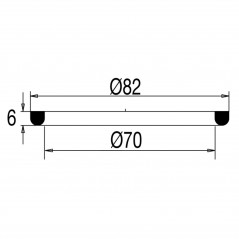 82 mm diameter gasket for stoneware sink drain 60 mm hole (unit)