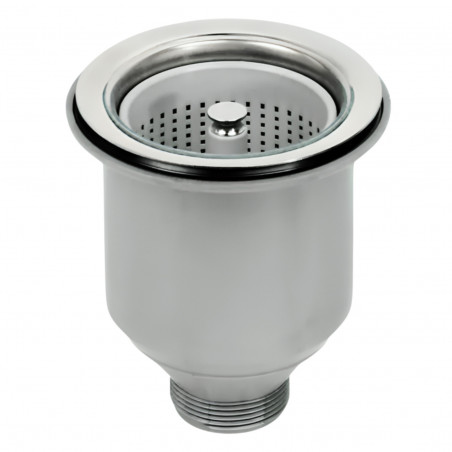 Bonde évier inox 115 mm avec filtre déchets VEGETARIAN pour trou 90 mm