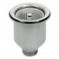 Bonde évier inox 115 mm avec filtre déchets VEGETARIAN pour trou 90 mm