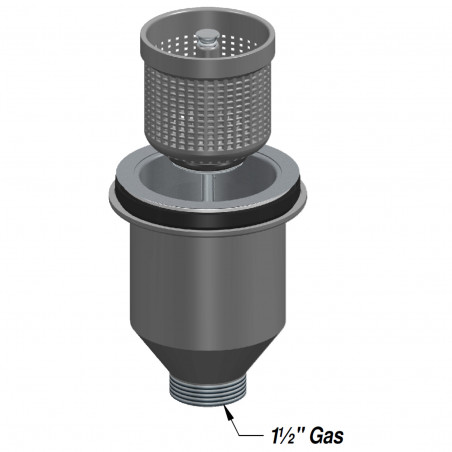 Piletta lavello inox 115 mm con filtro rifiuti VEGETARIAN per foro 90 mm LIRA 1965.002 - Immagine 2/3