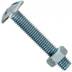 Boulon poêlier en acier zingué 6x40, 60 pièces avec écrou