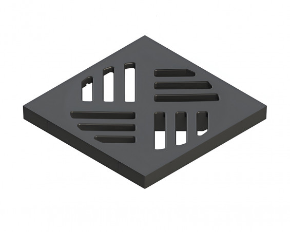 Vierkant composietrooster voor doucheput 36501, 138 x 138 mm, zwart