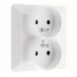 ARTEZO double 2-pole + ground socket, single-flush-mount model white ARTEZO double 2-pole + ground socket, single-flush-mount model white