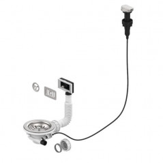 Cesta automática de acero inoxidable desagüe fregadero diámetro 90mm mando giratorio