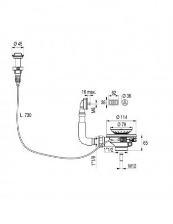 Roestvrijstalen automatische korf gootsteenafvoer diameter 90mm draaiknop