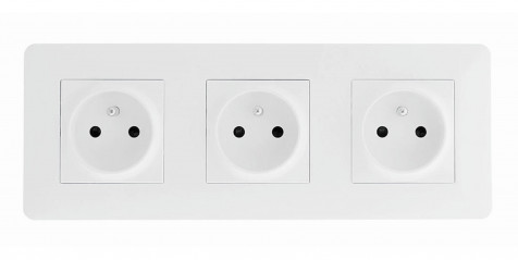 ARTEZO 2-pole triple socket outlet + ground, pre-wired, flush-mounted, white