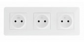 ARTEZO 2-pole triple socket outlet + ground, pre-wired, flush-mounted, white ARTEZO 2-pole triple socket outlet + ground, pre-wired, flush-mounted, white