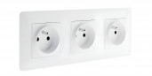 ARTEZO 2-pole triple socket outlet + ground, pre-wired, flush-mounted, white ARTEZO 2-pole triple socket outlet + ground, pre-wired, flush-mounted, white